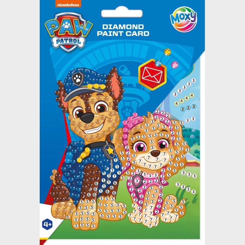 Paw Patrol - Diamond Painting Kort Med Konvolut