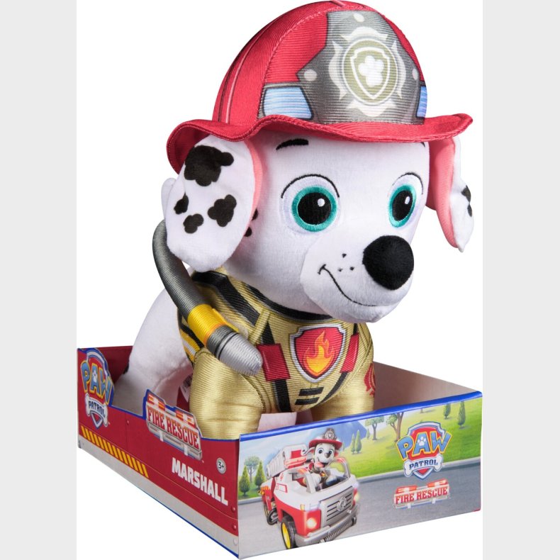 Paw Patrol - Fire Rescue Deluxe Bamse 30 Cm - Marshall
