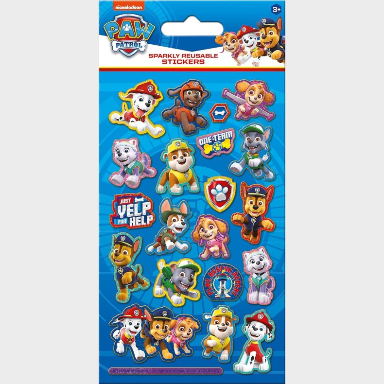 Paw Patrol - Glimmer Klistermrker - 8 Ark