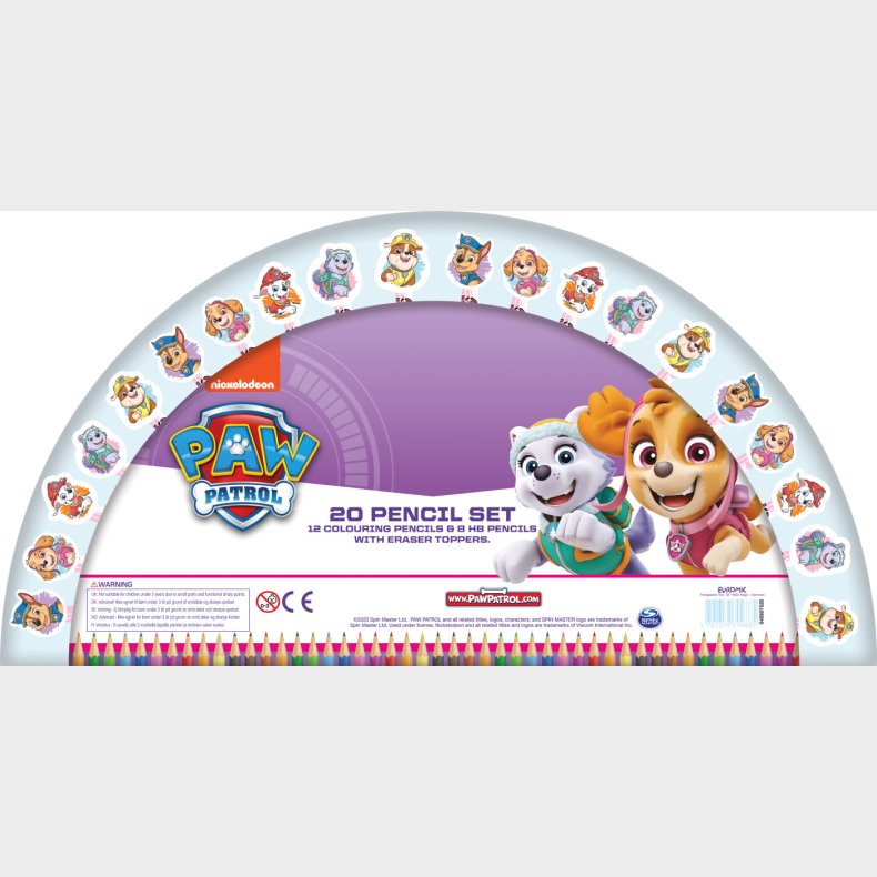 Paw Patrol - Pink 20 Blyantst