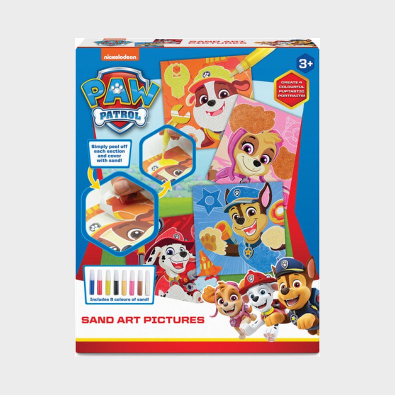 Paw Patrol - Sand Art Billeder - Mal Med Sand - 16 Dele