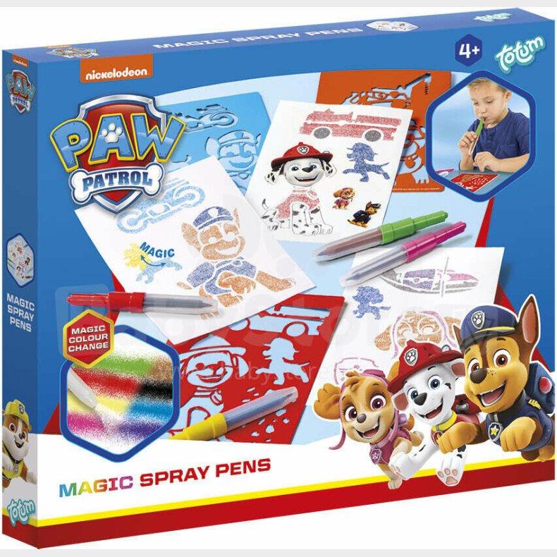 Paw Patrol - Spray Pen Males�t - 4 Farveskiftende Spraypenne