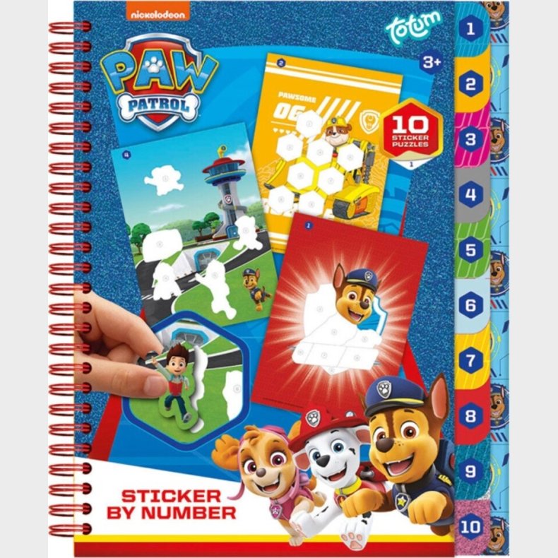 Paw Patrol - Sticker By Number Bog - 10 Sider - Bog