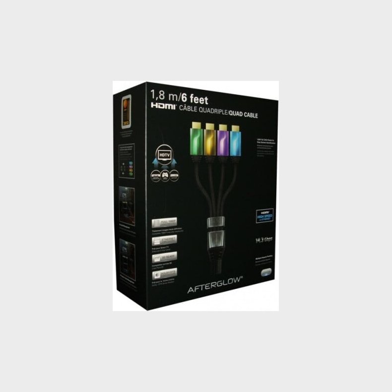 Pdp Quad Hdmi Cable 6' Afterglow (green/gold/lilac/blue)