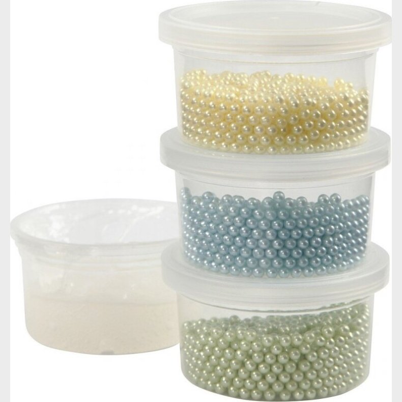 Pearl Clay Perler - Gr�n, Bl�, Gul