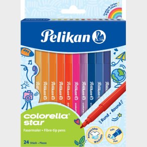 Pelikan - Colorella Star Vaskbare Tusser - Fin - 24 Farver