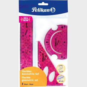 Geometrist - Fleksible - 3 Dele - Pink - Pelikan