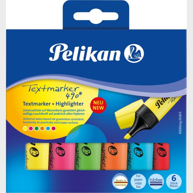 Pelikan - Textmarker 490 Overstregningstusch - 6 Stk