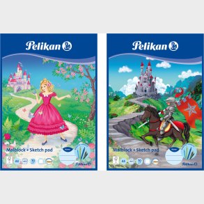 Pelikan - Male- Og Skitseblok - A5 - 60 Ark - Assorteret