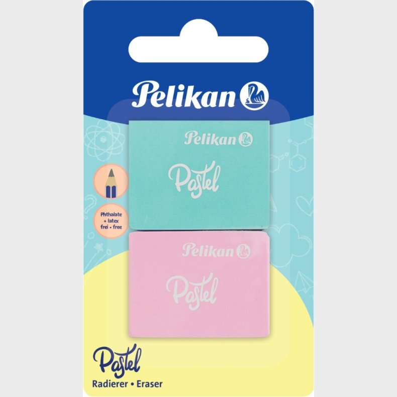 Pelikan - Viskelder - Pastel Farver - 2 Stk