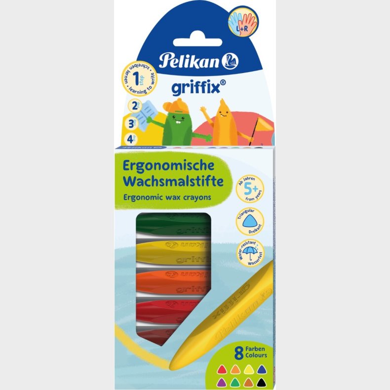 Pelikan - Griffix - Vokskridt - 8 Farver