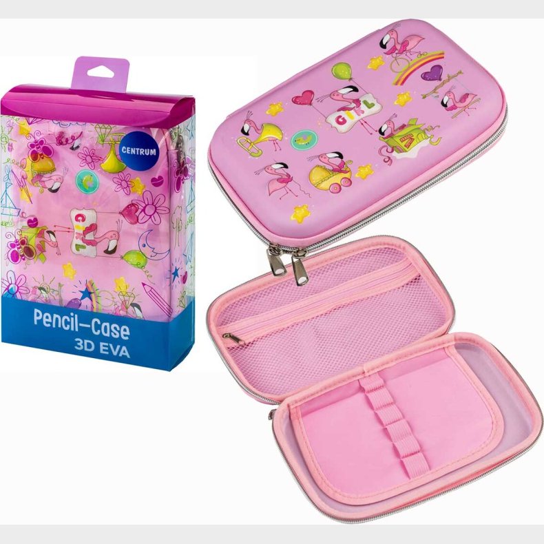 Penalhus Pink Flamingo 20 X 10 X 5 Cm - Centrum