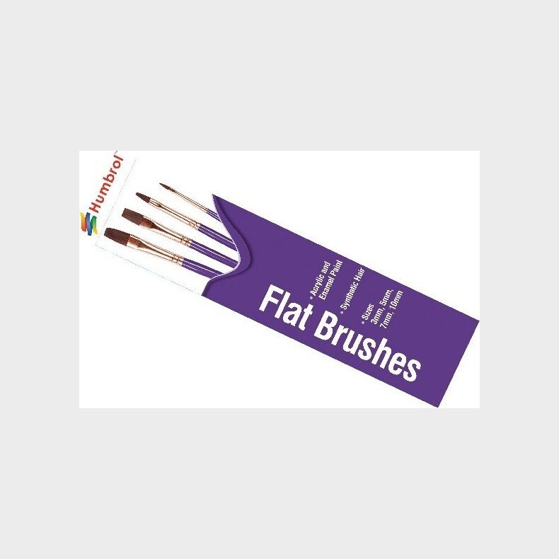 Pensels�t - Flat - Humbrol - 4 Stk