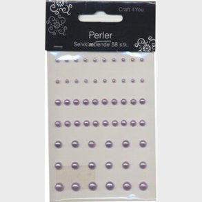 Halvperler - Selvklbende - Lilla - 3-7 Mm - 58 Stk