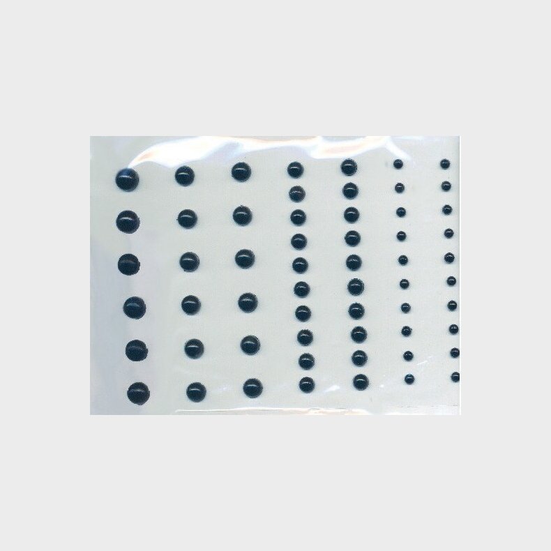 Halvperler - Selvklbende - Sort - 3-7 Mm - 58 Stk