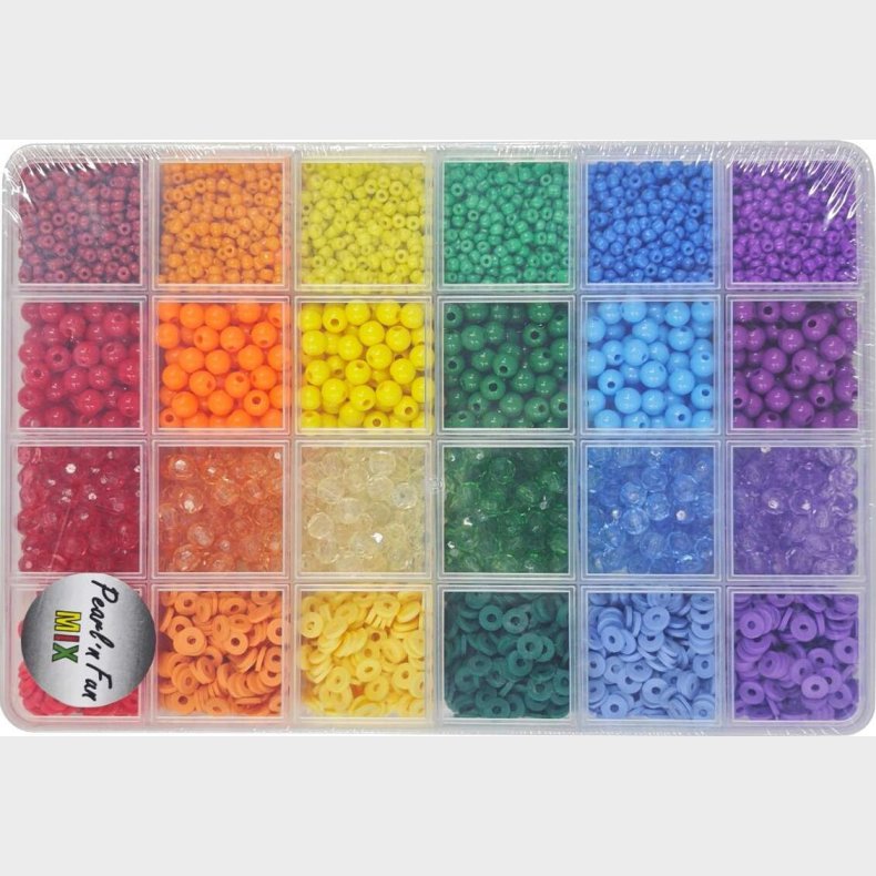 Perlemix I Farvenuancer 3-6mm, 6 Farver - Pearl N Fun