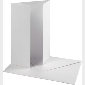 Perlemorskort Med Kuvert - Kort Str. 10,5x15 Cm - Kuvert Str. 11,5x16,5 Cm - 230+120 G - Hvid - 10 St