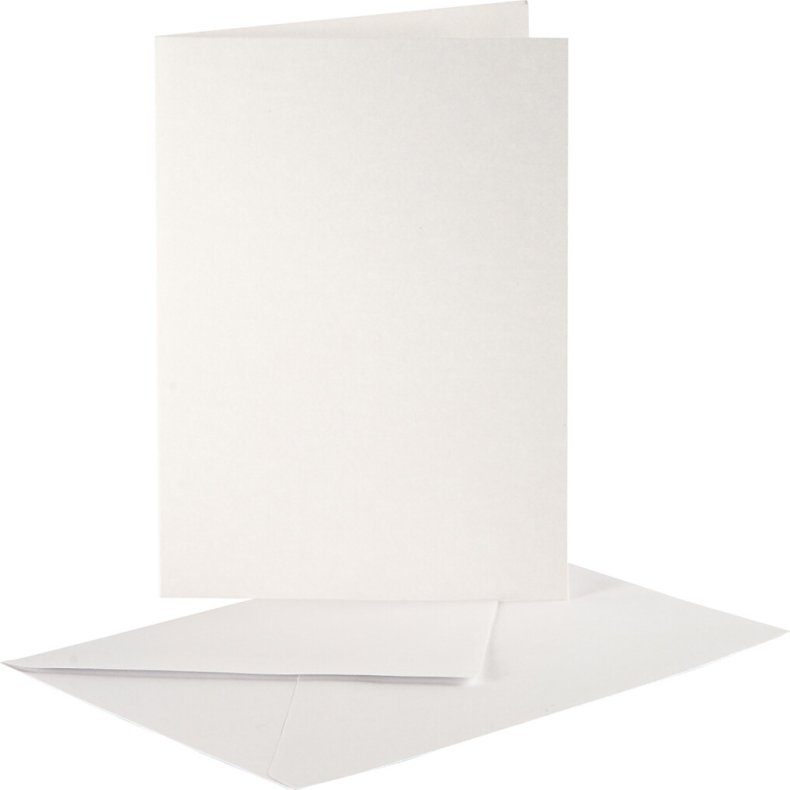 Perlemorskort Og Kuvert - Kort Str. 10,5x15 Cm - Kuvert Str. 11,5x16,5 Cm - Creme - 10 St
