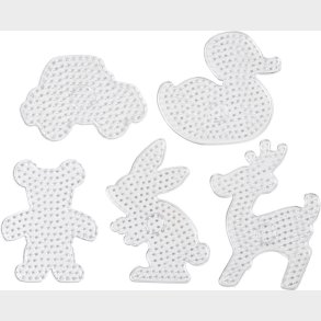 Perleplade St - Bamse Bil Ddyr And Og Kanin - Jumbo - Klar - 5 Stk.