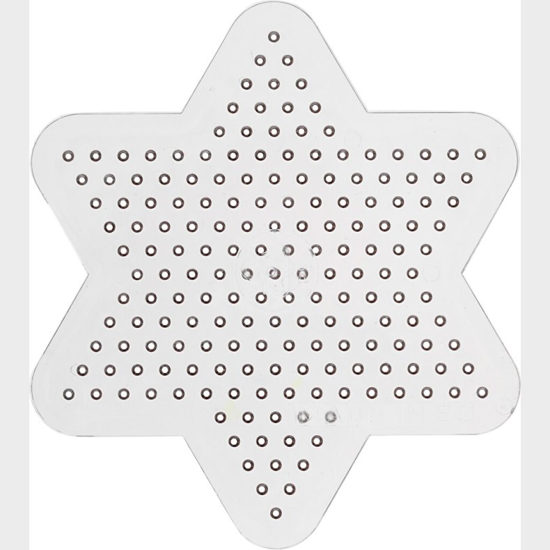 Stjerne Perleplade - Medium - � 10 Cm - Klar