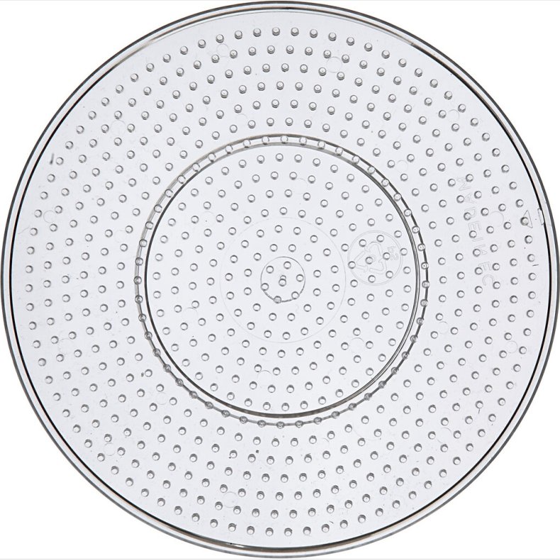 Perleplade - Stor Rund - Medium -  15 Cm - Klar - 10 Stk.