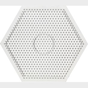 6 Kantet Perleplade - Hexagon - Medium - 15x15 Cm - 10 Stk.