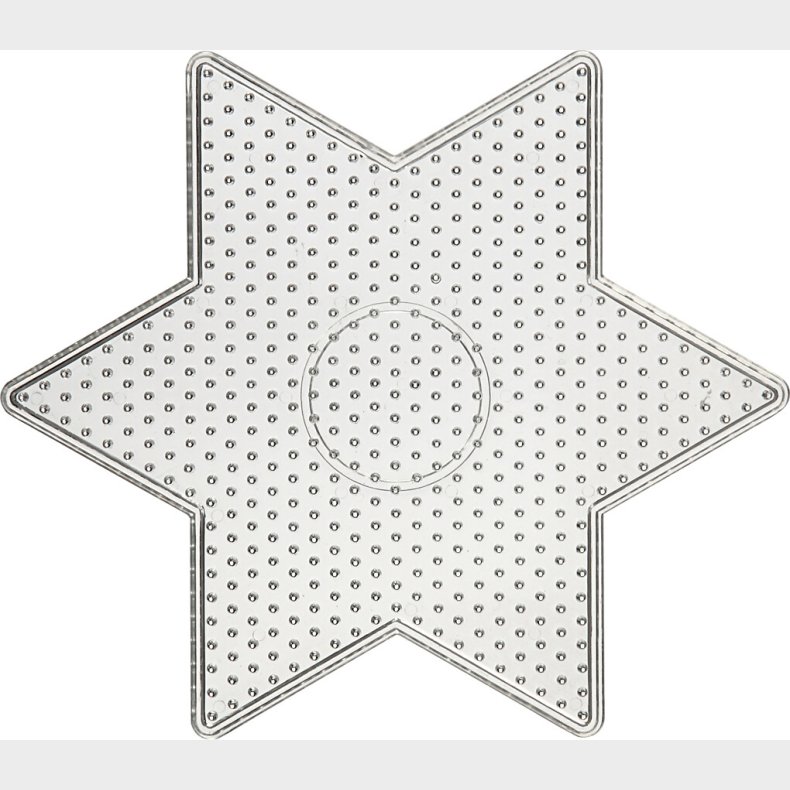 Perleplade - Stor Stjerne - Medium - Str. 15x15 Cm - Klar
