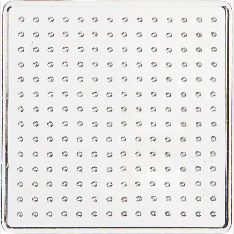 Perleplade - Firkant - Medium - Str. 7x7 Cm - Klar