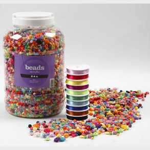 Perler Og Smykkeelastik - Str. 6-20 Mm - Hulstr. 1,5-6 Mm