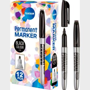 Permanent Marker Med Clip - Sort - Centrum