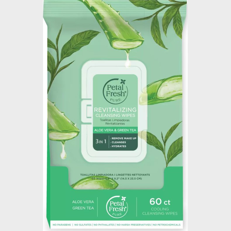 Petal Fresh - Pure Revitalizing Aloe Vera & Green Tea Cleansing Wipes