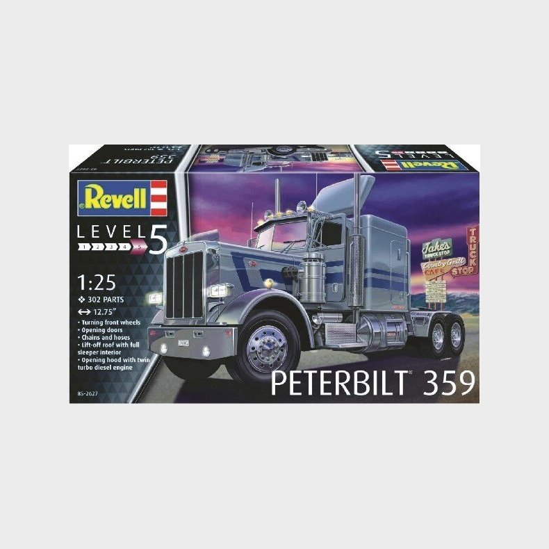 Revell - Peterbilt 359 Traktor Bygges�t - 1:25 - Level 5 - 12627