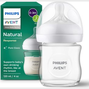Philips Avent - Natural Response Sutteflaske - Glas - 0-3 M - 125 Ml