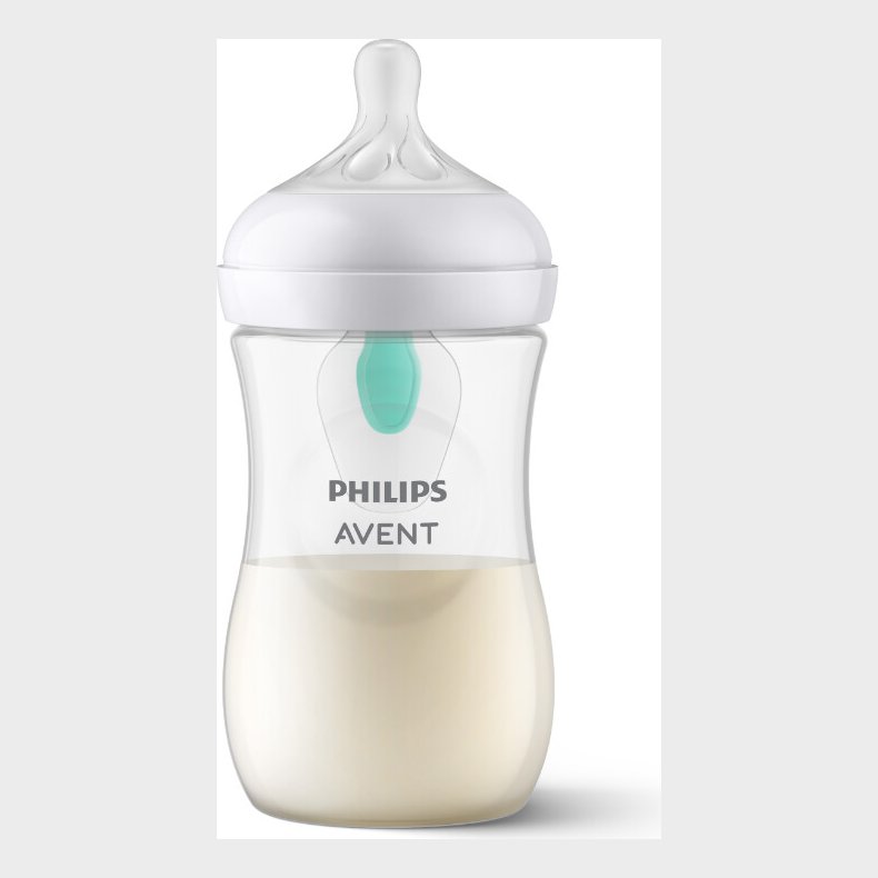 Philips Avent - Sutteflaske Med Airfree udluftningsventil, 260 Ml, Sut Med Medium Gennemlb, 3-6 M