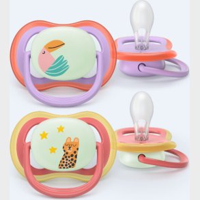 Philips Avent - Ultra Air Soother, Nighttime, +18 M,  Lilla/lyserd