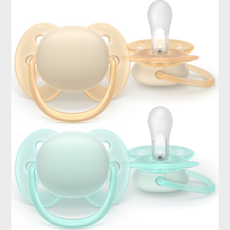 Philips Avent Ultra Soft Soother, Lysegul/lysegrn