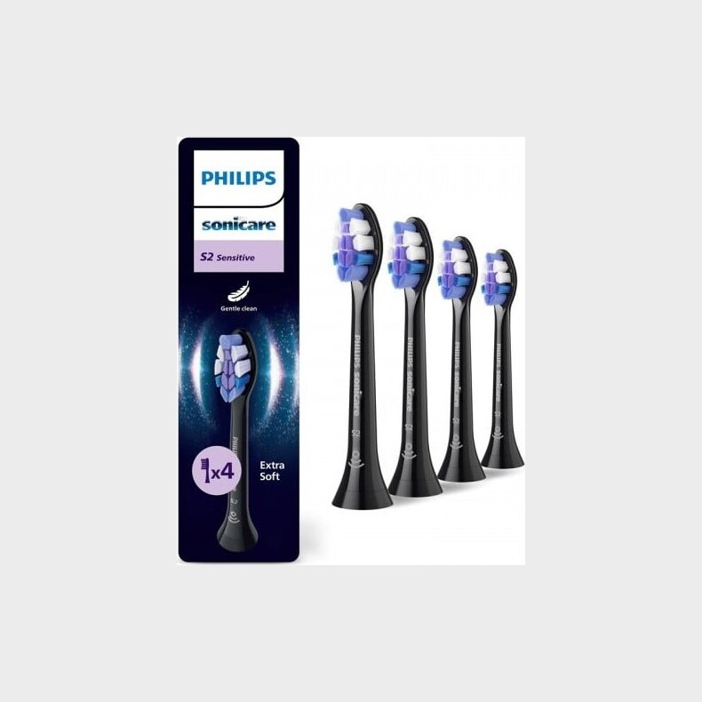 Philips Sonicare B�rstehoveder - Sensitive - Sort - 4 Stk