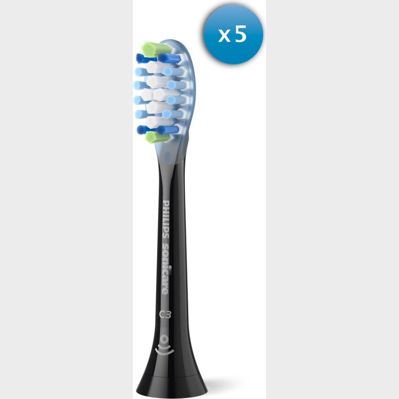 Philips - Sonicare Premium Plaque - Sort - 4+1 Stk