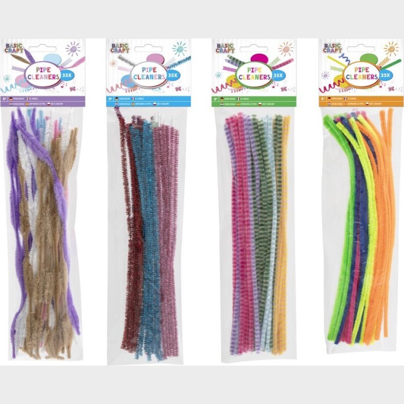 Farvede Piberensere - 35 Stk - Assorteret