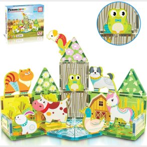 Picasso Tiles - Bondeg�rd S�t Med 8 Dyr (26 Stk)