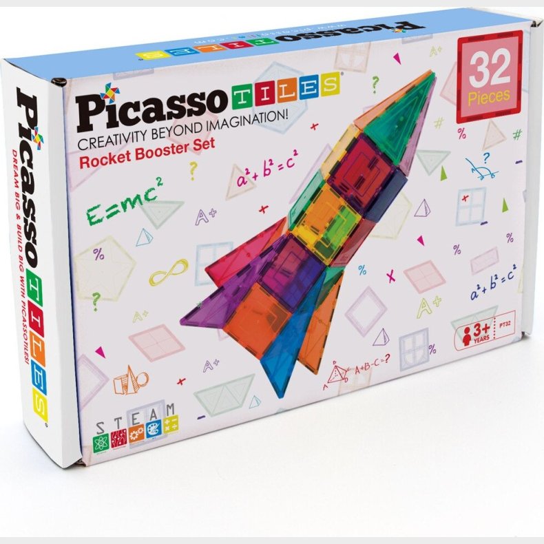 Picasso Tiles - Rocket Booster Magnetisk Bygges�t - 32 Dele