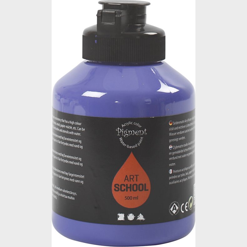 Akrylmaling - Vandbaseret - Halvblank - Halvtransparent - Violet Bl� 500 Ml