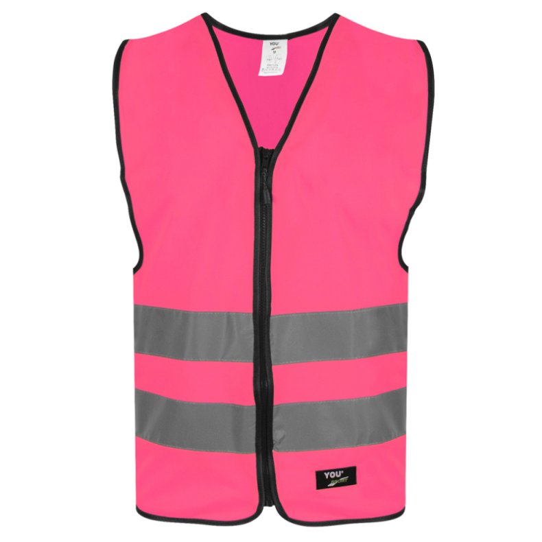 Refleksvest med lynls til voksne - Pink