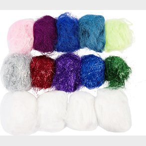 Plastfibre - Assorterede Farver - 500 G