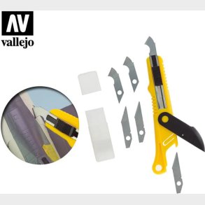 Plastic Cutter Scriber Tool + 5 Spare Blades - T06012 - Vallejo