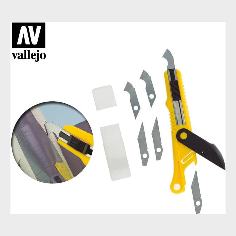 Plastic Cutter Scriber Tool + 5 Spare Blades - T06012 - Vallejo