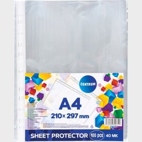 Plastlomme A4 - 40 Micron - 100 Stk - Centrum