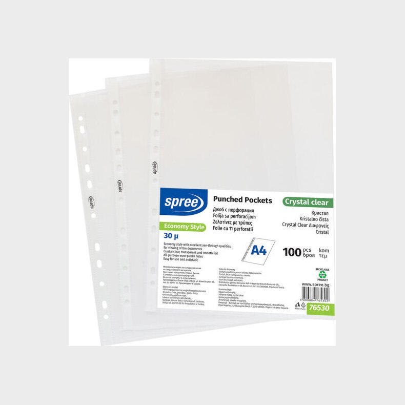 Plastlomme konomi 100 Stk Krystalklar - Spree