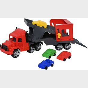 Plasto - Biltransporter Med 4 Biler - 47 Cm.