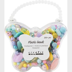 Plastperler -  5-35mm  - Hulstr. 1-8mm  - Assorterede Farver - 300 Ml - 193 G